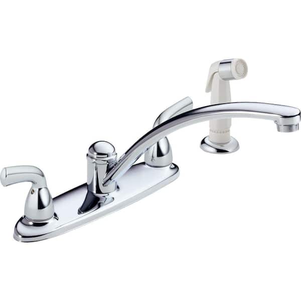 Delta Foundations 2-Handle Standard Kitchen Faucet in Chrome