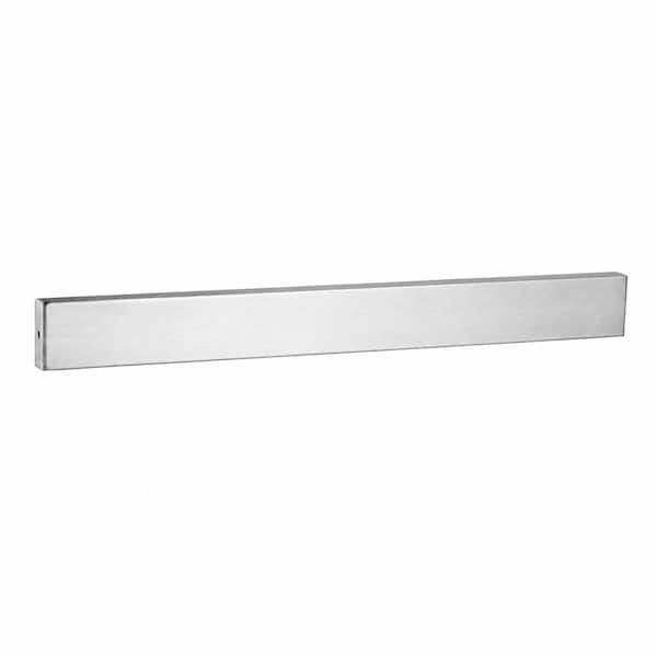 16 in Stainless Steel Magnetic Knife Holder for Wall with 2 Hooks and Adhesive or Drilling Mount