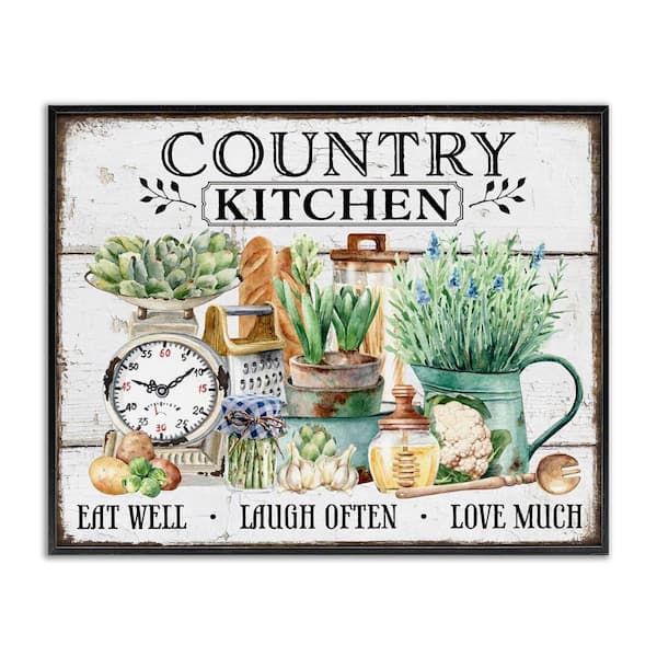 Stupell Industries Country Kitchen Still Life by Creatif Belle Black Framed Food Giclee Art Print 24 in. x 30 in.