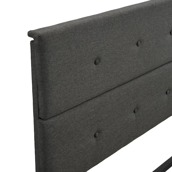 Harper & Bright Designs Gray Full Size Upholstered Platform Bed 
