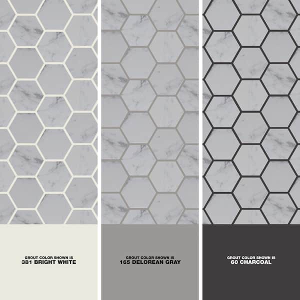 Satori Palisade Grigio Polished Hexagon 12-in x 12-in Polished Porcelain Hexagon Marble Look Tile (9.7-sq. ft/ Carton)