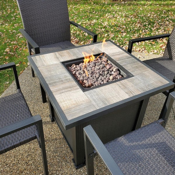 50000 Btu 5 Piece Outdoor Tile Top Fire, Melina Tile Top Fire Pit Table 30