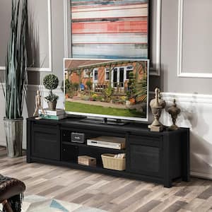 59 in. Black TV Stand Fits TV's up to 65 in. with Sliding Mesh Doors