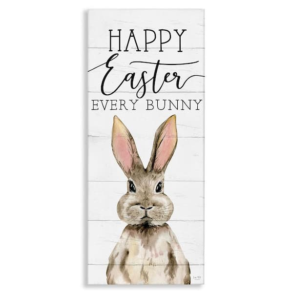 Happy Easter Every Bunny by Lux + Me Designs Unframed Abstract Graphic Art Print 24 in. x 10 in.