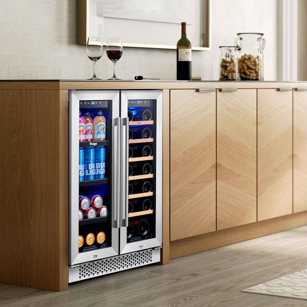 24 Inch Stainless Steel Dual Zone Wine and Beverage Cooler