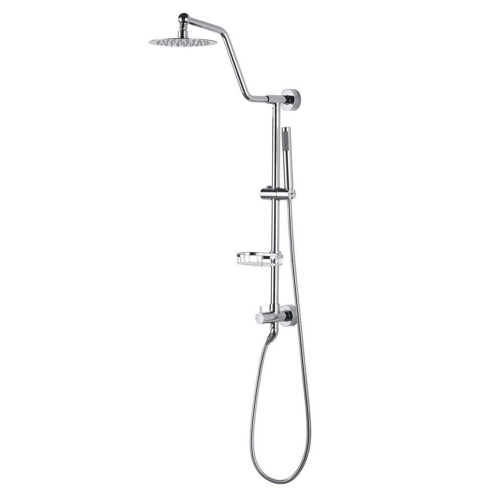 1-Spray Wall-Mount Dual Fixed and Handheld Shower Head with Rainfall Shower and Soap dish, 1.8 GPM in Polished Chrome price history on PriceWatchPro
