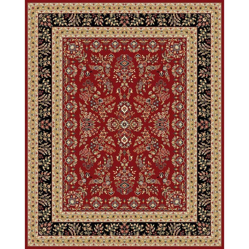 Red SAFAVIEH Lyndhurst Collection LNH556 Traditional Floral Trellis Non-Shedding Living Room Bedroom Dining Home Office Area Rug Red 8' x 11' 