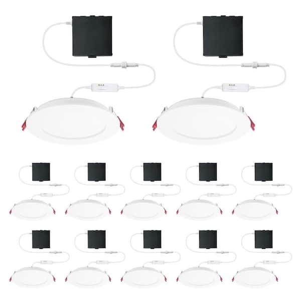 Commercial Electric 6 in. LED Slim 3 CCT Canless - White - (12-Pack)