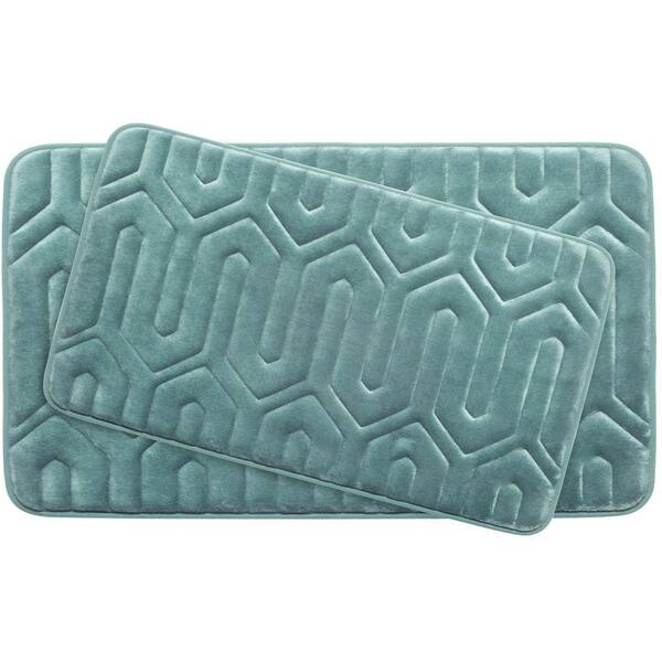 BounceComfort Thea Marine Blue Memory Foam 2-Piece Bath Mat Set