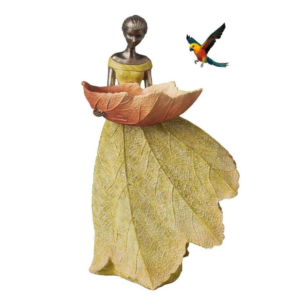 Resin Fairy Bird Feeder Statue (12 x 7.5 x 5 in. Yellow)-Indoor/Home and Outdoor/Garden Gift price history on PriceWatchPro