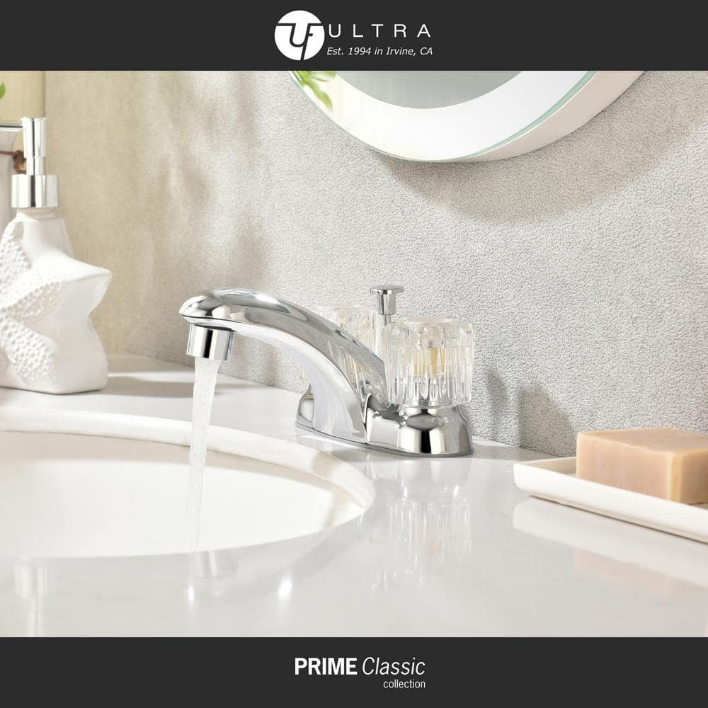 Polished Chrome Classic Double-Handle Bathroom Faucet