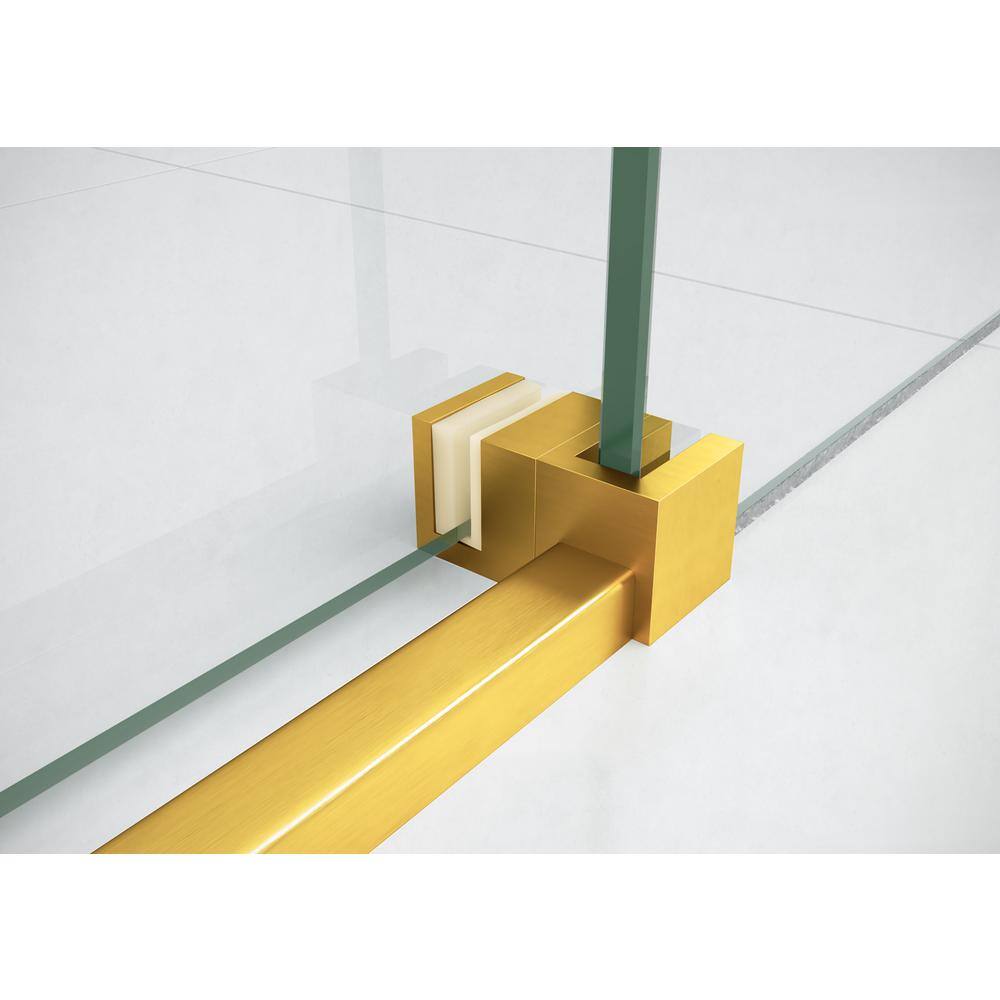 Astro 60'' Satin Brass Frameless Glass Sliding Shower Door