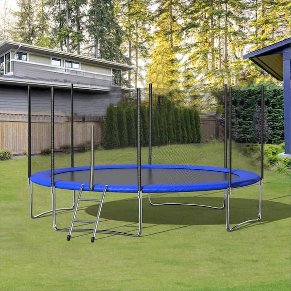 Planta de semillero Mancha pasta Kingdely 14 ft. Trampoline Set with Enclosure Ladder and Net Head Cover  Garden Outdoor Trampoline Kids Play KF020196-34-xin - The Home Depot