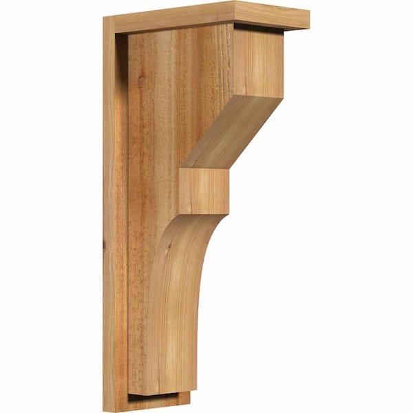Ekena Millwork 6 in. x 10 in. x 22 in. Western Red Cedar Monterey Rough Sawn Corbel with Backplate