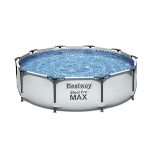 10 ft. Round 30 in. D Steel Pro Hard Side Frame Above Ground Family Swimming Pool Set