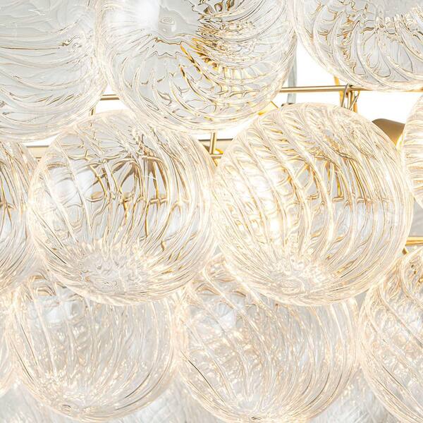 HUOKU Neuvy 8-Light 50.4 in. W Brass Chandelier with Swirled
