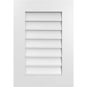 18 in. x 26 in. Vertical Surface Mount PVC Gable Vent: Decorative with Standard Frame