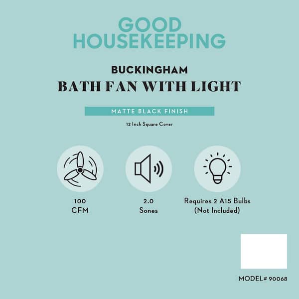 Buckingham 100 CFM Decorative Bathroom Ventilation Exhaust Fan in Matte Black