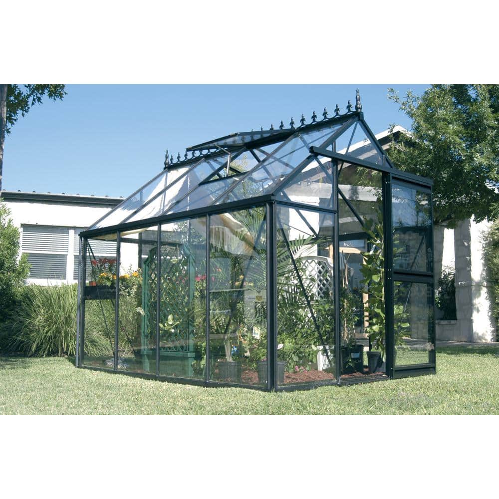 Junior Victorian Black Aluminum and Glass Walk-In Greenhouse