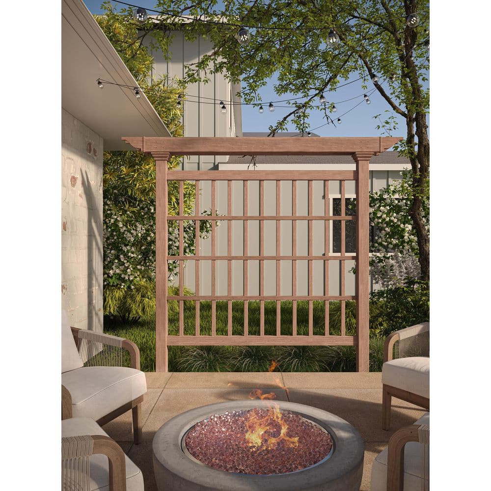 Colonial Brown Resin Privacy Screen Trellis, 80" x 90"