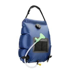 Solar Shower Bag 5-Gallon Solar Heating Camping Shower Bag with Removable Hose and On-Off Shower Head in Dark Blue