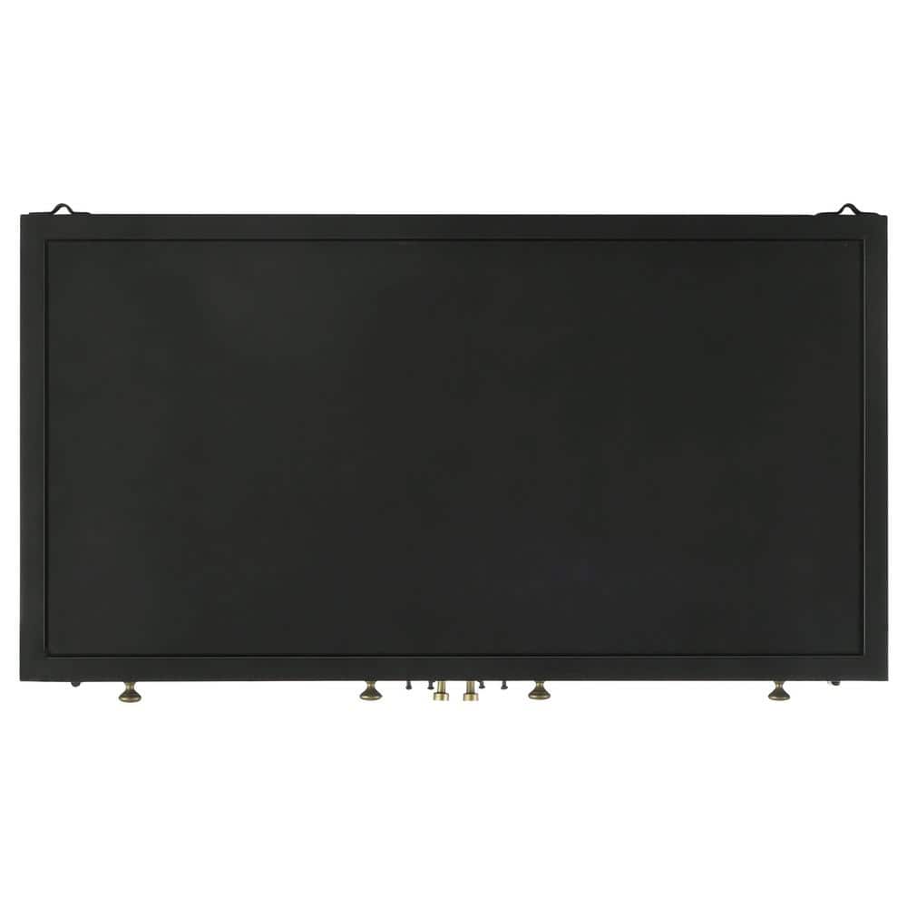 Black Metal Office Cabinet with Adjustable Shelving and Glass Doors