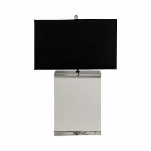Liv & Skye 28.5 in. White/Black Modern Crystal Table Lamp