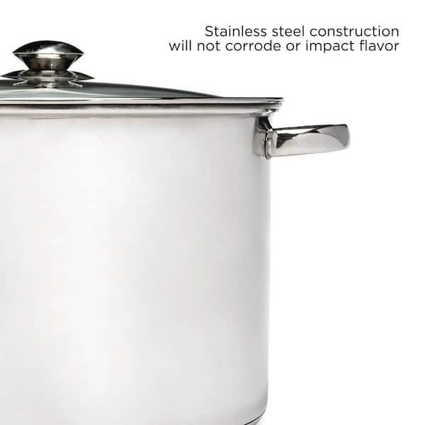 Amerihome 3-Piece Stainless Steel Stock Pot Set Silver