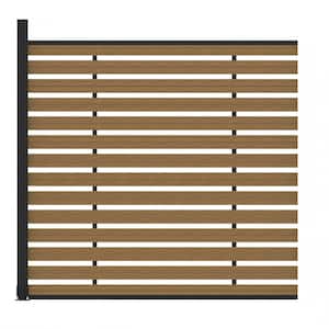 Outdoor Lattice 6 ft. H x 6 ft. W Waterproof Brown Composite Fence Panel Kit with One Post