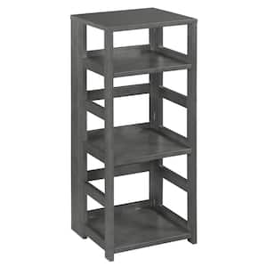 Nemus 34 in. Grey 3-Shelf High Square Folding Standard Bookcase