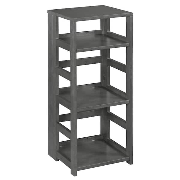 Regency Nemus 34 in. Grey 3-Shelf High Square Folding Standard Bookcase