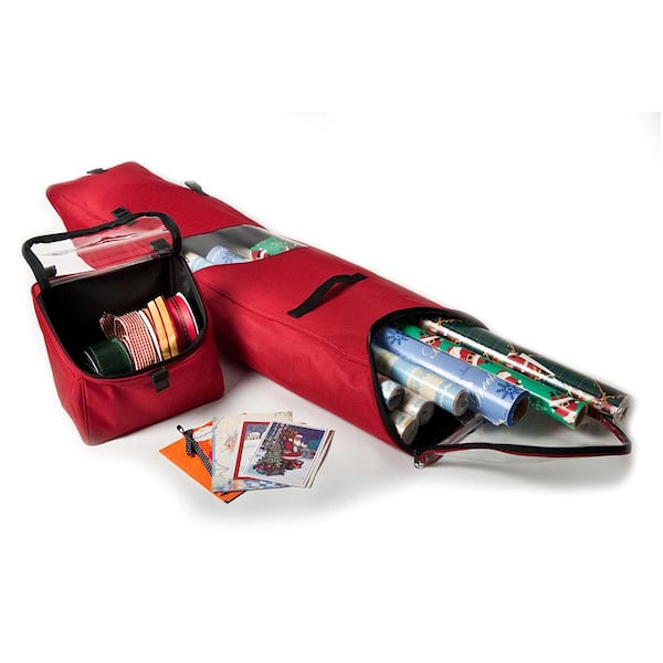 Hanging Wrapping Paper Storage Container with Extra Gift Wrap Accessory Storage Bin