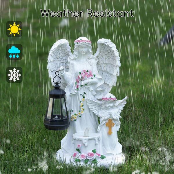 Solar-Powered Angel Garden Statue, Outdoor Garden Angel Statue