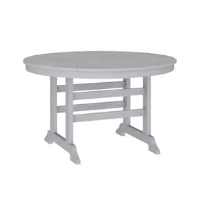 Gray Round Plastic Outdoor Side Table