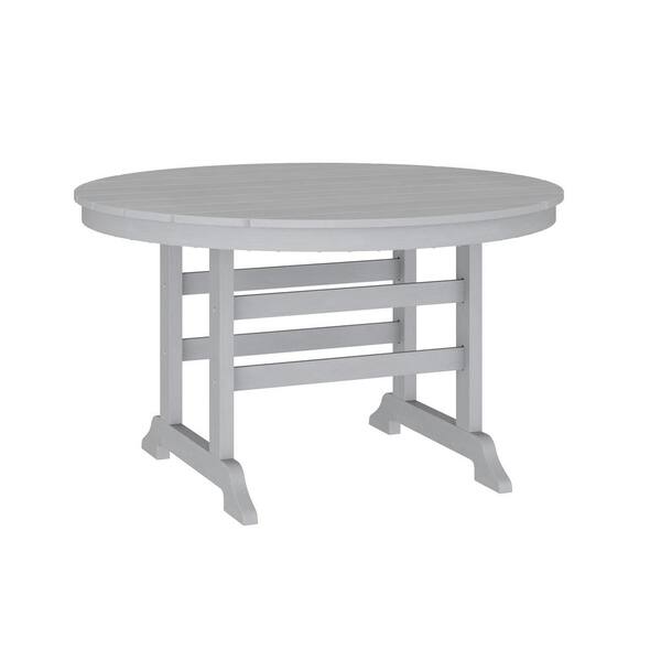 Carnegy Avenue Gray Round Plastic Outdoor Side Table