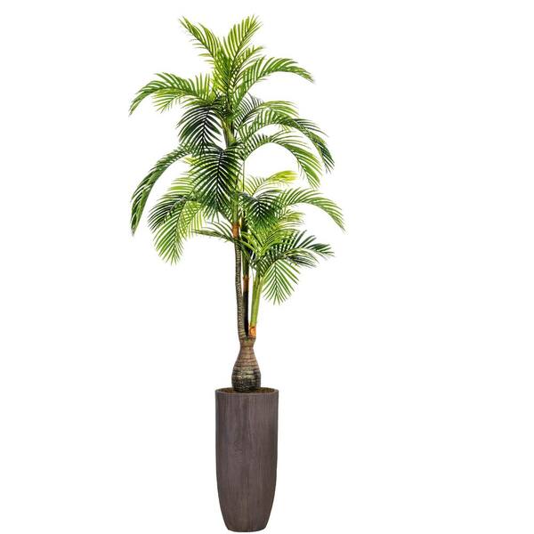 VINTAGE HOME 8.67 ft. Tall Artificial Faux Real Touch Palm Trees in Fiberstone Planter