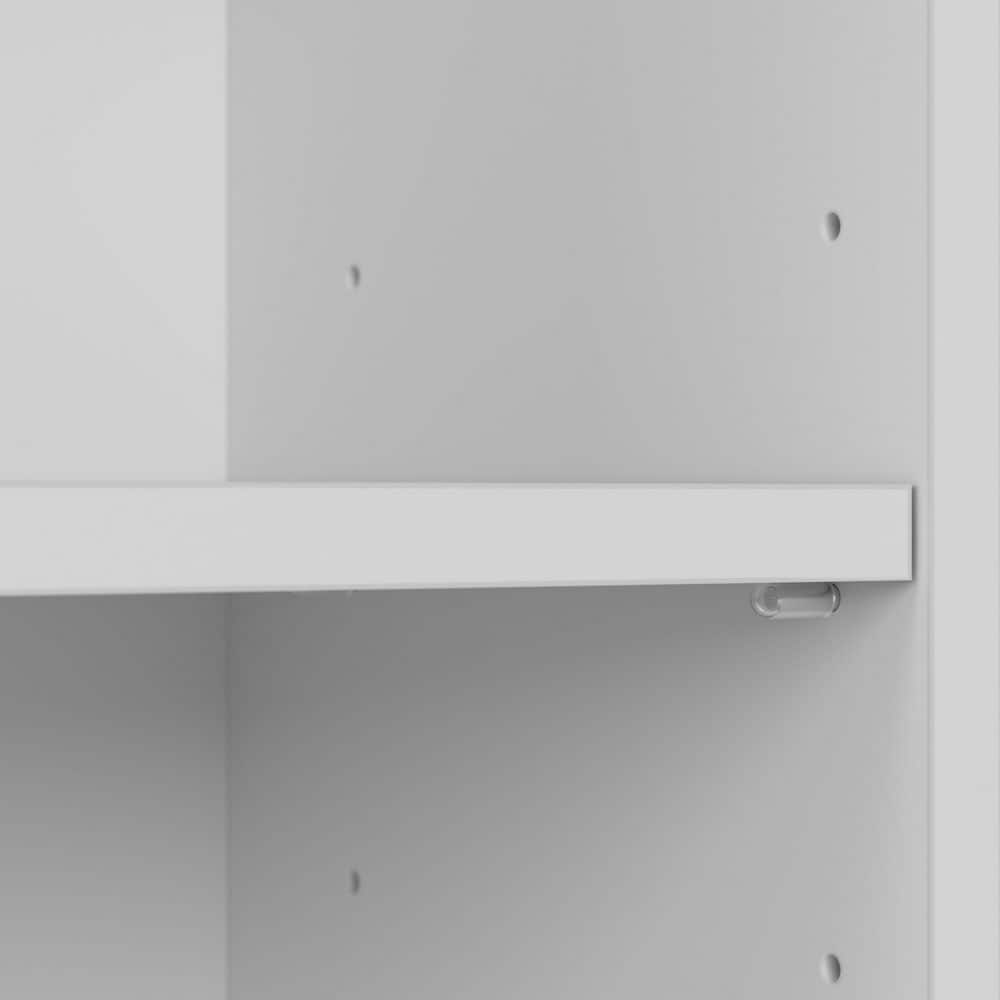 Cabot Tall 5-Shelf Adjustable White Bookcase Organizer