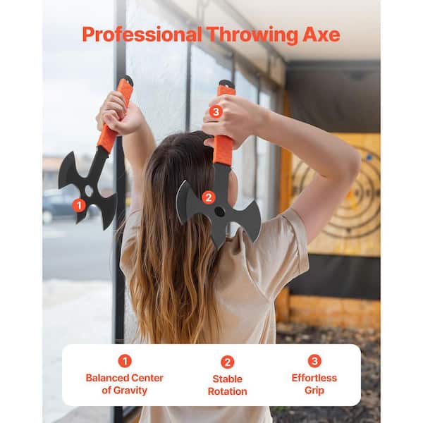 SKYSHALO Throwing Axes and Tomahawks, 3-Pack 13.4 in. Triple