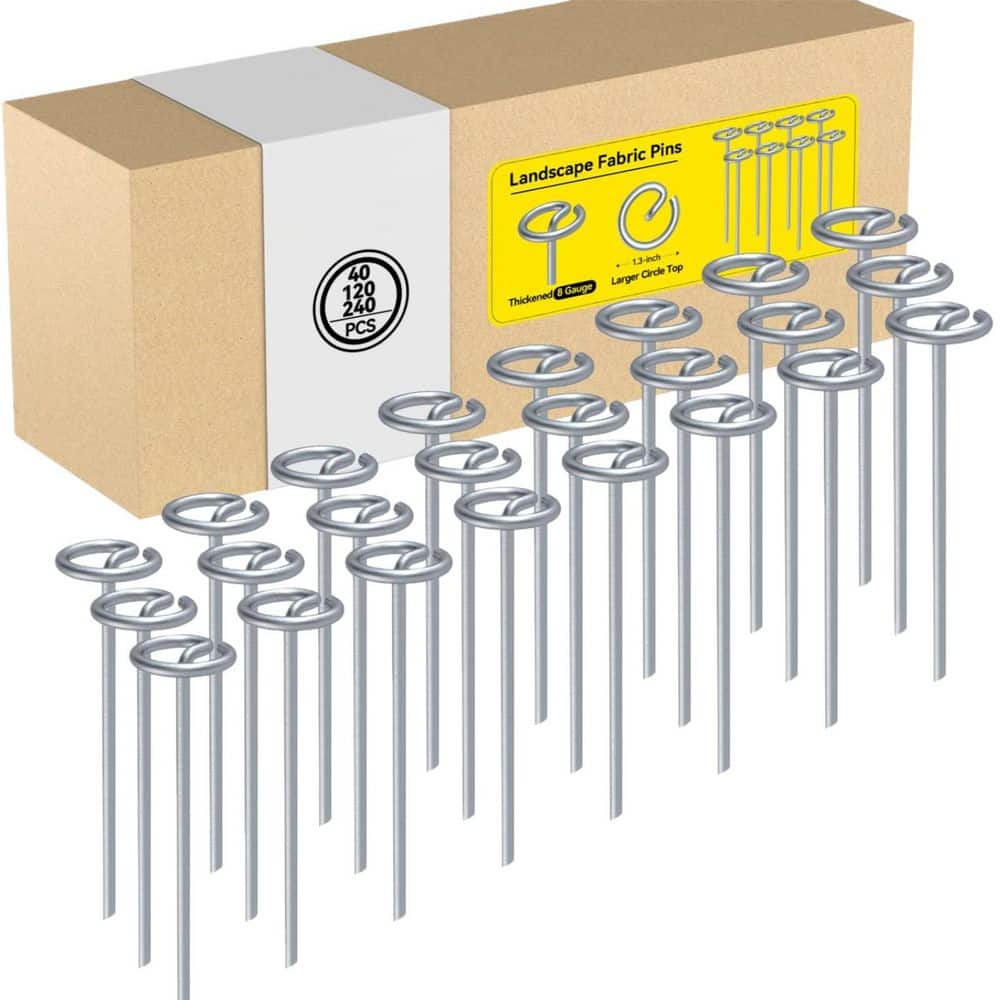 120 Pcs 6 in. Galvanized Landscape Fabric Pins, Thickened 8 Gauge Circle Top Landscape Pins, Not Easy to Bend price history on PriceWatchPro