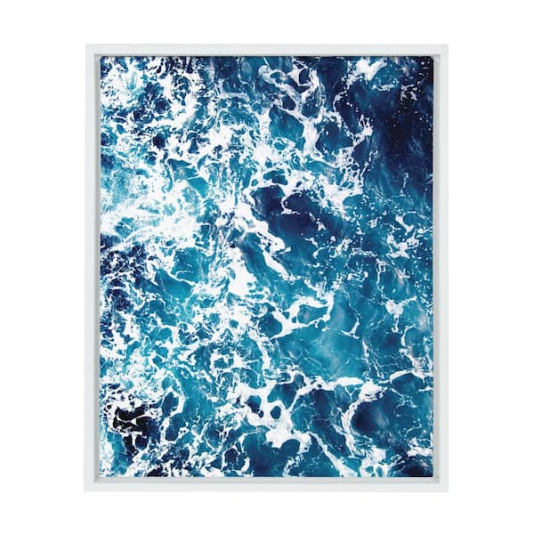 Kate and Laurel 24 in. x 18 in. "Waves Texture" by Tai Prints Framed Canvas Wall Art