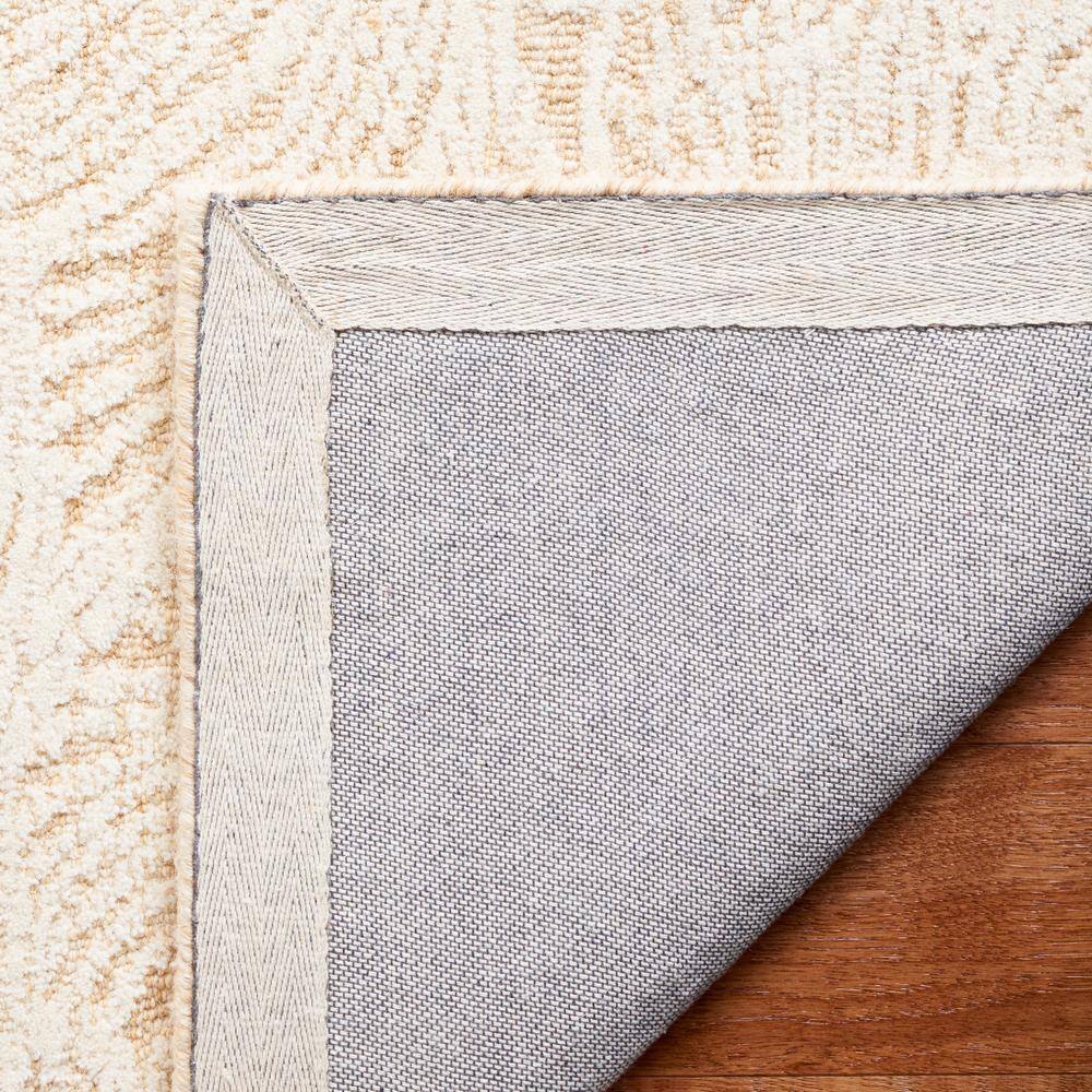 Gold and Ivory Tufted Wool Square Area Rug, 6' x 6'