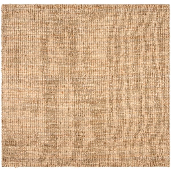 Natural Fiber Natural 4 ft. x 4 ft. Woven Crosstitch Square Area Rug