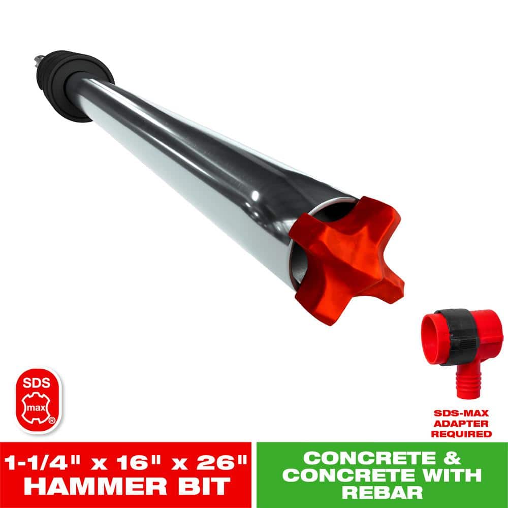 AMPED Rebar Demon 1-1/4 in. x 16 in. x 26 in. SDS-Max 4-Cutter Full Carbide Head Dust Extraction Hammer Drill Bit price history on PriceWatchPro