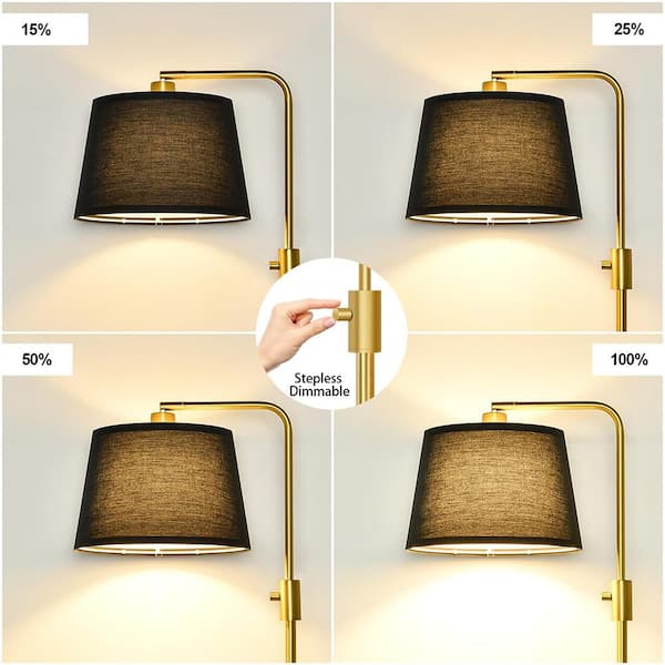 65 in. Gold 1-Light Lantern Floor Lamp with LED Bulb Included Lamp