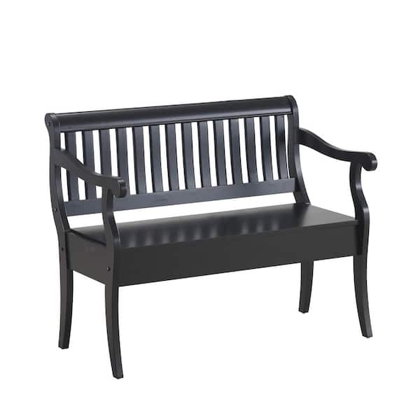 Veranda Antique Black Storage Bench