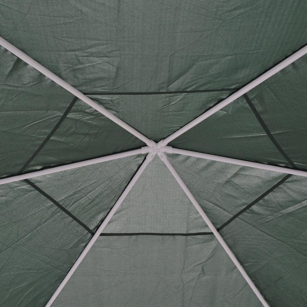 Green Hexagon Steel Frame Outdoor Gazebo with Mesh Screen