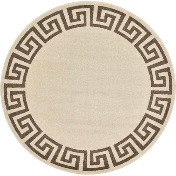 Athens Modern Beige 6' 0 x 6' 0 Round Rug