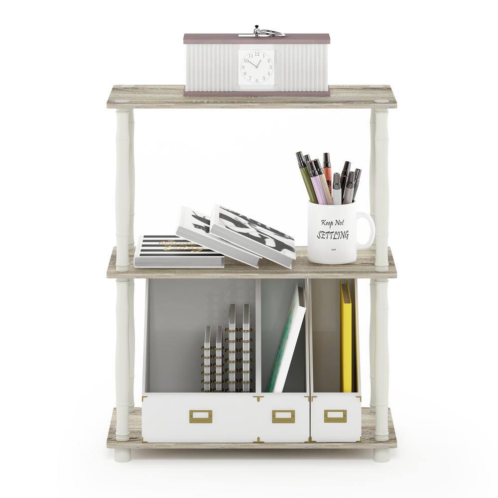 White Laminated 3-Tier Compact Display Shelf