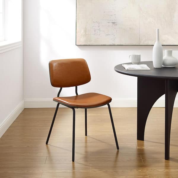 Art Leon Amigo Brown Faux Leather Modern Bentwood Dining Side