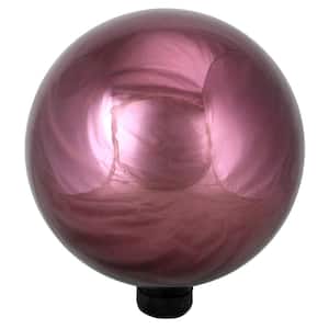 10 in. Plum Purple Glass Outdoor Patio Garden Gazing Ball